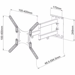 Techly 23-55 Universal LCD TV Wall Mount Bracket must" ICA-PLB 136M