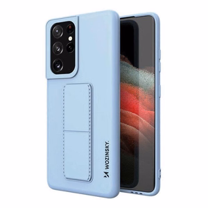 Wozinsky Kickstand Case Silikoonist ümbris koos alusega Samsung Galaxy S21 Ultra 5G helesinine