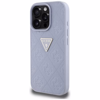 Guess Hot Stamp 4G Pattern Triangle Metal Logo Ümbris jaoks iPhone 16 Pro Max - lilla