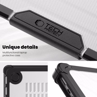 Tech-Protect SmartShell Pro ümbris jaoks Macbook Pro 14 M1 / M2 / M3 / M4 / M5 2021-2025 - must and läbipaistev
