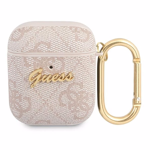 Guess 4G Script Metal Collection Ümbris jaoks AirPods 1 / 2 - roosa