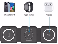 Juhtmevaba Magnetic Charging Alus CHOETECH, 15W, 3-in-1