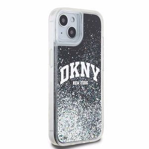 DKNY Liquid Glitter Big Logo iPhone 15 Plus / 14 Plus Ümbris - Must