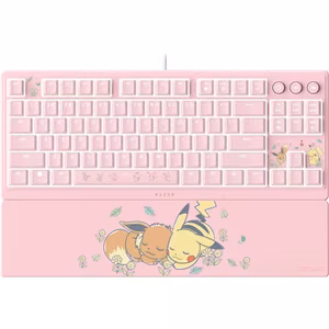 Razer Ornata V3 Tenkeyless Gaming keyboard Wired US Razer Mecha-Membrane Switches Wrist Rest Pikachu Eevee Edition