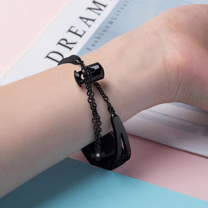 Metallist käevõru Xiaomi Mi Band 3 / 4 / 5 / 6 rihma jaoks - must