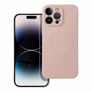 SILICONE MAG ÜMBRIS compatible with MagSafe jaoks IPHONE 14 Pro Max roosa