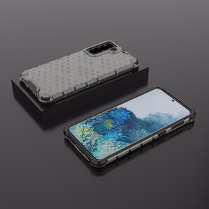 Samsung Galaxy S22 + (S22 Plus) must Honeycomb korpus soomustatud kate geelraamiga Samsung Galaxy S22 + (S22 Plus) jaoks