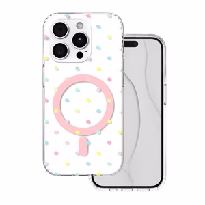 Bubble Dots Mag чехол для iphone 15 Pro 6,1", белый