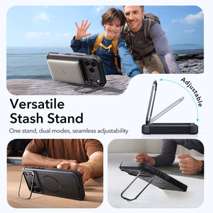 ESR Cyber ​​Kickstand MagSafe Ümbris jaoks iPhone 17 Pro - Must