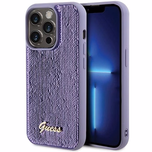 Guess Sequin Script Metal ümbris jaoks iPhone 15 Pro - lilla