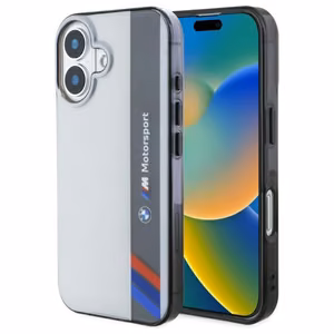 BMW Motosport IML Vertical Stripe iPhone 16 Ümbris - hall