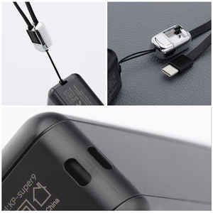 Multifunction laadija Forcell F-Energy 6in1 USB A + USB C PD 45W + akupank 15000 mAh + juhtmevaba charging 15W must