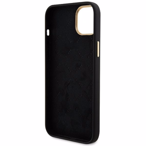 Guess Silicone Logo Strass 4G чехол для iPhone 15 - чёрный