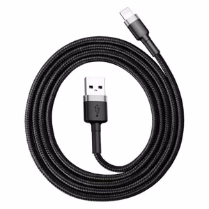 Baseus Cafule USB-A - Lightning kaabel, 2.4A, 1.0 m, hall-must, CALKLF-BG1