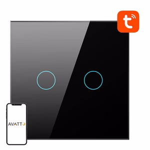 Умный выключатель света WiFi Avatto TS02-EU-B2 2 way (черный)