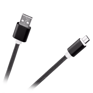 M-Life USB – micro-USB nailonkaabel, must, 1 m