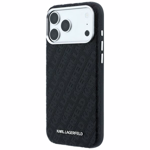 Karl Lagerfeld PU Grained Allover Semi Wrap MagSafe ümbris Apple iPhone 18 Pro Max jaoks, must