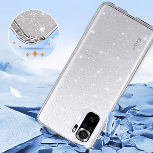 Чехол Crystal Glitter для Xiaomi Redmi Note 10/Note 10S/Poco M5S серебряный
