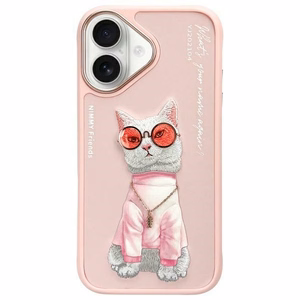 Nimmy Glasses Cool Cat iPhone 16 Ümbris - Roosa