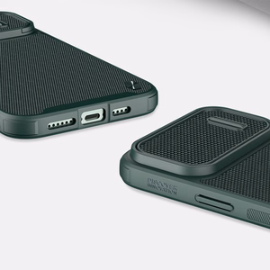 Nillkin Textured S Case iPhone 14 Pro Max soomustatud kate koos kaamerakattega tumeroheline