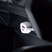 Car laadija Forcell F-Energy Carbon USB C + USB A QC3.0 PD 3A 38W CC50-1A1C valge