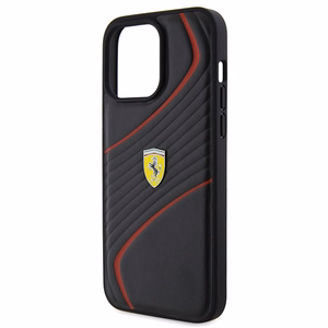 Ferrari Twist Metal Logo ümbris iPhone 15 Pro Max must
