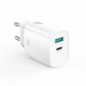 XO сетевое зарядное устройство CE30 PD 30W 1x USB-C 1x USB белое + кабель USB-C - Lightning