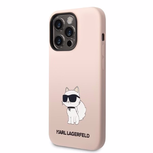 Karl Lagerfeld Silicone Choupette ümbris jaoks iPhone 14 Pro Max - roosa