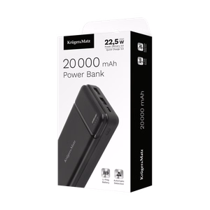 Kruger&Matz 20 000 mAh Li-pol akupank QC ja PD-ga
