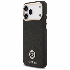 Guess Grained Strass Logo MagSafe ümbris jaoks iPhone 17 Pro Max - must