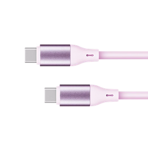 Kruger&Matz Basic USB-C–USB-C silikoonkaabel, 100 W, 1 m, roosa