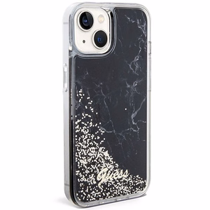Чехол GUESS для IPHONE 13 / 14 / 15 GUHCP14SLCSGSGK (Liquid Glitter Marble) чёрный