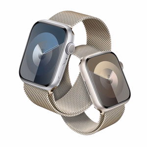 Crong Milano Steel roostevabast terasest rihm Apple Watch 44 / 45 / 46 / 49 mm, šampanjavärvi