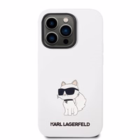 Karl Lagerfeld Silicone Choupette ümbris jaoks iPhone 14 Pro Max - valge