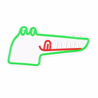 Neon PLEXI LED JURASSIC CROC roheline FLNJ03 Forever Light