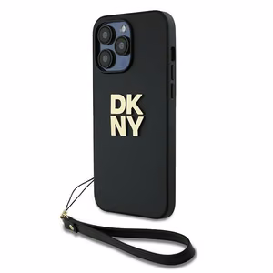 DKNY Wrist Strap Stock Logo ümbris jaoks iPhone 14 Pro Max - must