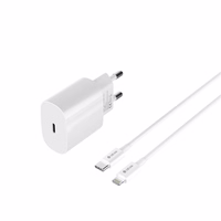 Devia wall laadija Rocket PD 20W 1x USB-C valge + kaabel USB-C - Lightning