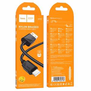 Кабель USB A to USB C Hoco 3A 1 m X113 черный