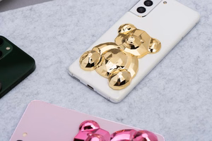 Phone stand BEAR - stick-on - kuldne