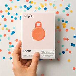 Chipolo LOOP – Rechargeable Bluetooth Tracker with Silicone Loop for iOS & Android, Coral