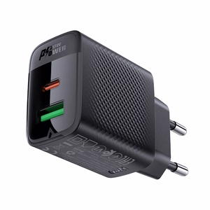 Acefast A78 Laadija Network GaN USB-A / USB-C PD 20W - must