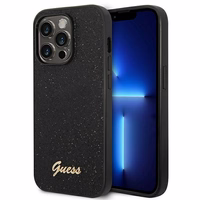 Guess Glitter Script ümbris iPhone 14 Pro jaoks - must
