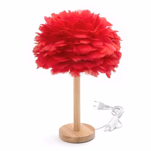 Laua lamp voodikõrval feather Kunst Deco punane CBDPH