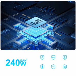 Wozinsky WSL-240 GaN QC3 Зарядная станция 200W, чёрный