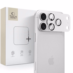 Tech-Protect Camfull Fit+ karastatud klaasist kaamerakaitse seadmele iPhone 18 Pro Max – hõbedane