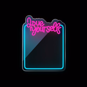 Neon MIRROR LED LOVE YOURSELF türkīis roosa FMNE01 Forever Light