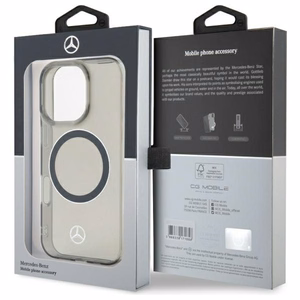 Mercedes hõbedane Ring MagSafe iPhone 16 Pro Max Ümbris - must