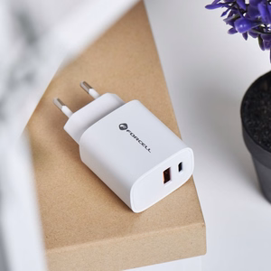 Phone laadija Forcell F-Energy USB C + USB A QC4.0 PD 3A 30W TFK-TC-30WPD valge