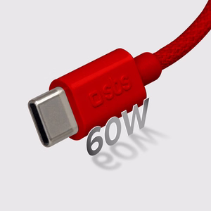 SBS TECABLETISSUETCCR USB-C - USB-C 1.5m 60W Braided Kaabel - punane