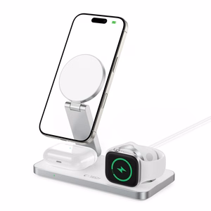 Tech-Protect QI15W-A47 MagSafe 3in1 Induktiivne Laadija + USB-C Kaabel - valge